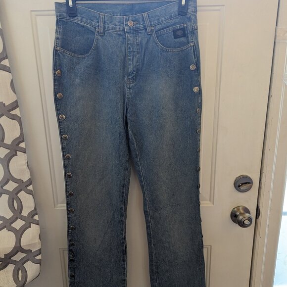 Harley Davidson women's sz 10 jeans with button sides - Picture 1 of 7